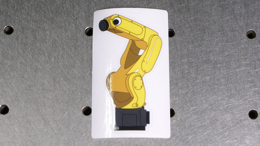 Googly Eye Robot Arm Vinyl Sticker